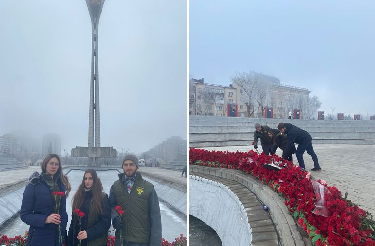 В Ростове-на-Дону сотрудники Черноморо-Азовского морского управления Росприроднадзора возложили цветы  к стеле «Освободителям Ростова»