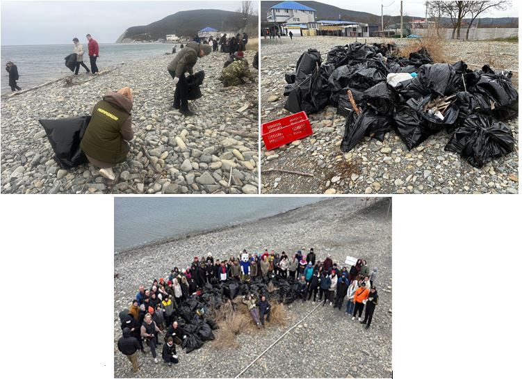 Экология – дело каждого: Росприроднадзор принял участие в акции по уборке береговой полосы Черного моря в с. Южная Озеревка города Новороссийск