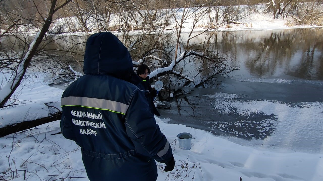 Специалисты Росприроднадзора отобрали пробы в районе сброса сточных вод в р. Цна 