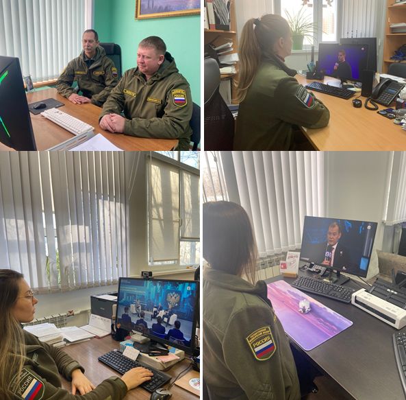 Сотрудники Черноморо-Азовского морского управления Росприроднадзора приняли участие в просмотре трансляции «Защитники Отечества: солдаты мира и справедливости»