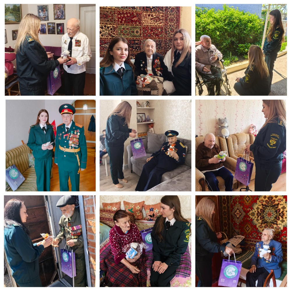 В Адыгее инспекторы Управления вручили ветеранам Великой Отечественной войны белых мишек, изготовленных участниками акции «Игрушка ветерану»