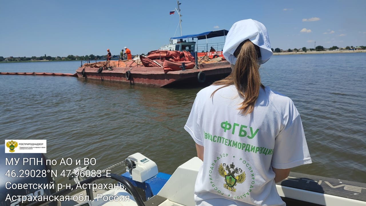 Росприроднадзором в г. Астрахани выявлен факт загрязнения р.Волга нефтепродуктами
