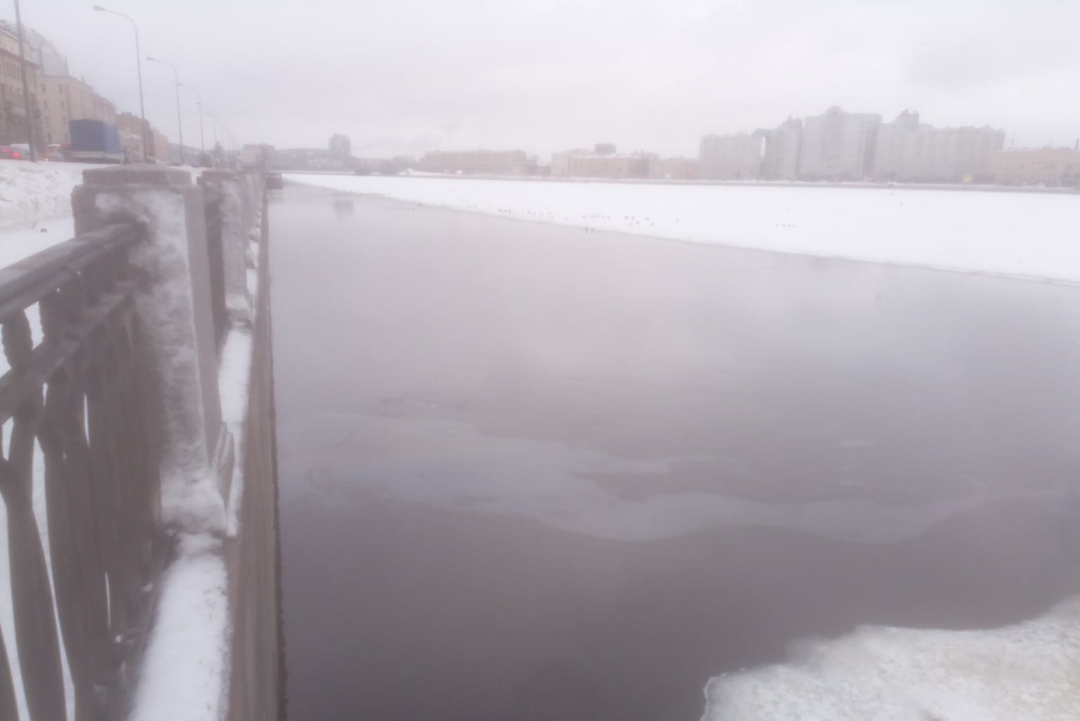 СЗМУ Росприроднадзора проводит проверку по факту поступления нефтепродуктов в Неву в районе Синопской набережной