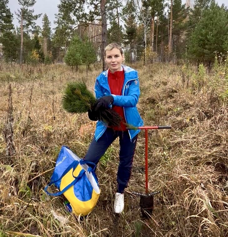 В Красноярском крае сотрудники Енисейского управления Росприроднадзора высадили саженцы сибирского кедра