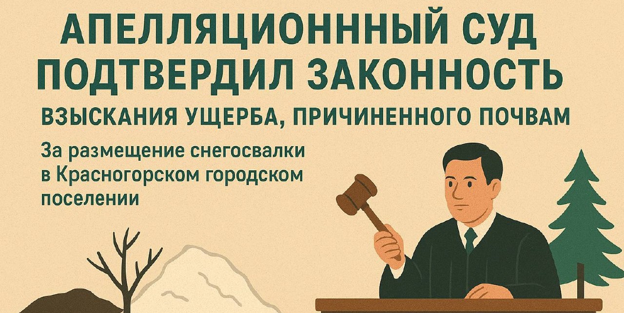 Апелляционный суд подтвердил законность взыскания ущерба, причиненного почвам, за размещение снегосвалки в Красногорском городском поселении 