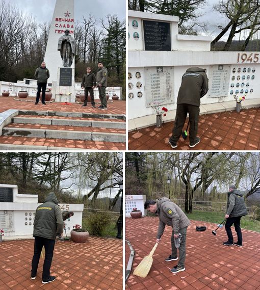 В Сочи сотрудники Черноморо-Азовского морского управления Росприроднадзора приняли участие в уборке памятника павшим в годы Великой Отечественной войны