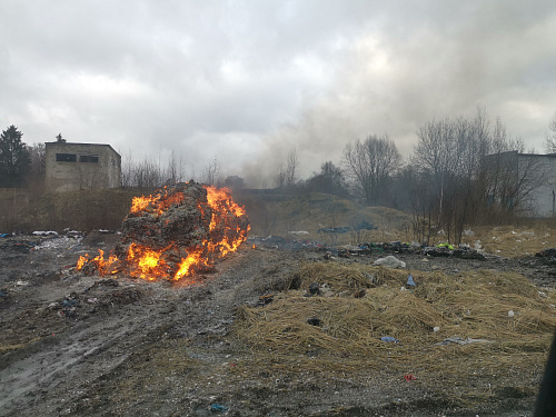 За горевшую свалку отходов в п. Корнево Калининградской области привлечен к ответственности индивидуальный предприниматель