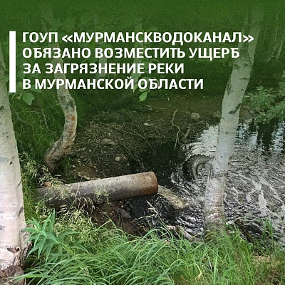 Росприроднадзор добивается от «Мурманскводоканал» возмещения ущерба за загрязнение реки Вирмы в Мурманской области