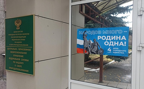 В преддверии празднования Дня народного единства Центрально-Черноземное управление Росприроднадзора оформило помещения праздничной символикой 