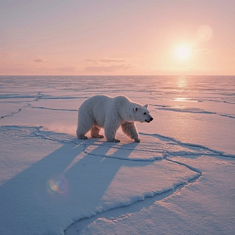 В Таймырском Долгано-Ненецком районе продолжается поиск белого медведя, который ранее вышел к людям