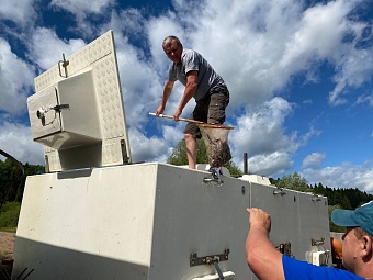 Сотрудники Росприроднадзора приняли участие в выпуске мальков стерляди в Воткинское водохранилище