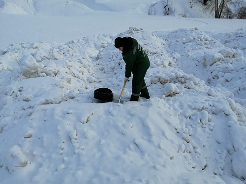 Росприроднадзор рассчитывает ущерб, причиненный почвам, от загрязненных снежных масс площадью 500 кв м в р.п. Сосновка Тамбовской области