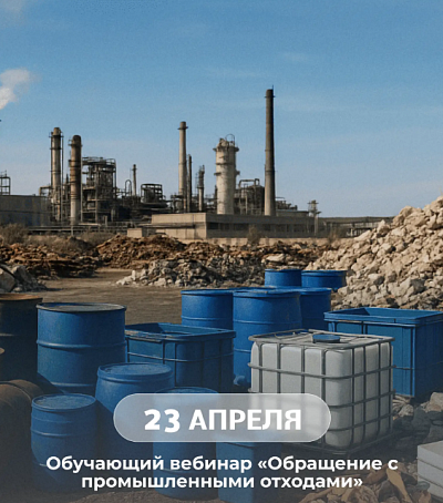 Обучающий вебинар «Обращение с промышленными отходами» пройдет 23 апреля