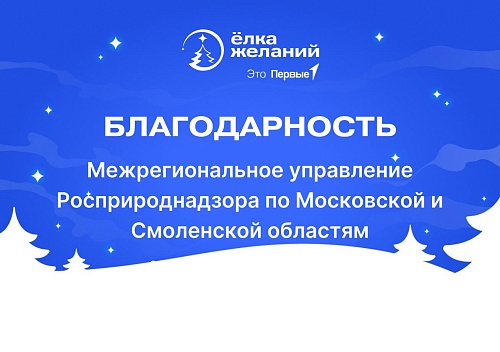 Межрегиональное управление Росприроднадзора по Московской и Смоленской областям приняло участие во Всероссийской благотворительной акции «Ёлка желаний»