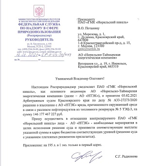 Светлана Радионова призвала Владимира Потанина заплатить за экологический ущерб в Норильске