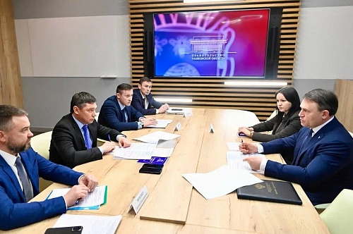 Главный государственный инспектор РФ в области охраны окружающей среды Центрально-Черноземного управления Росприроднадзора Алексей Карякин и Глава Тамбовской области Евгений Первышов провели рабочую встречу